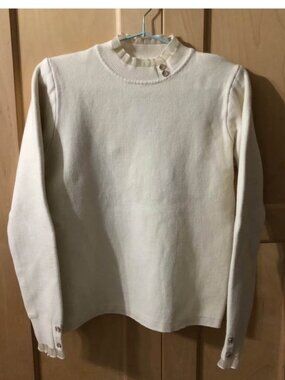 ruffle mock neck sweater